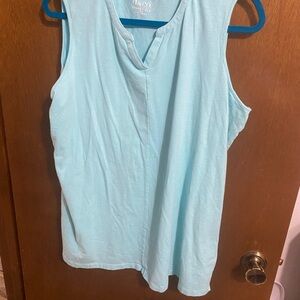Denim&Co Aqua Sleeveless Tank Top